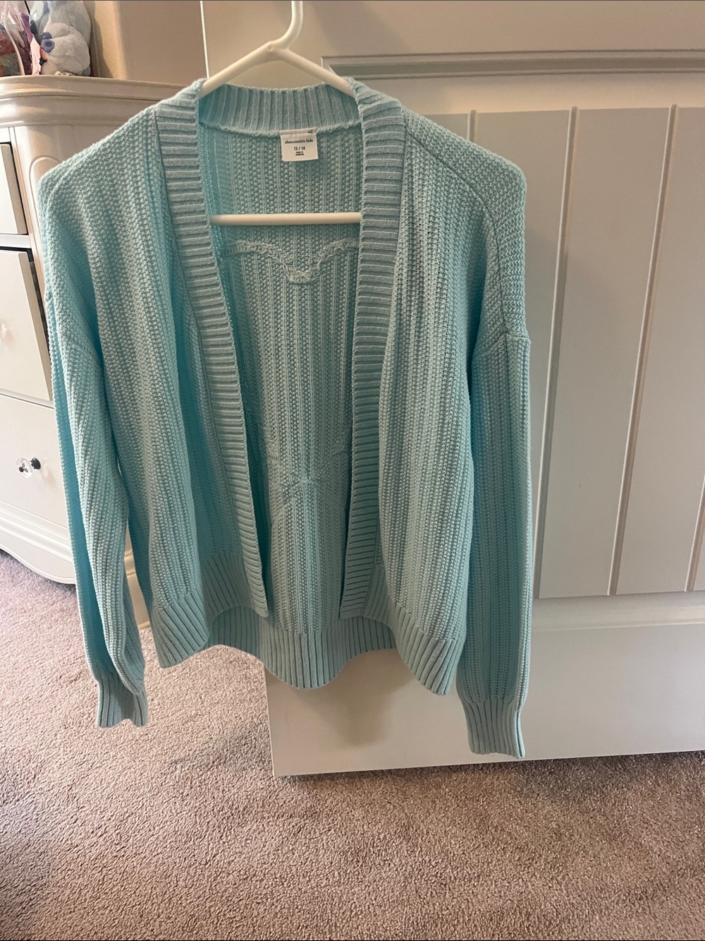 abercrombie kids Light Blue Open-Front Knit Cardigan